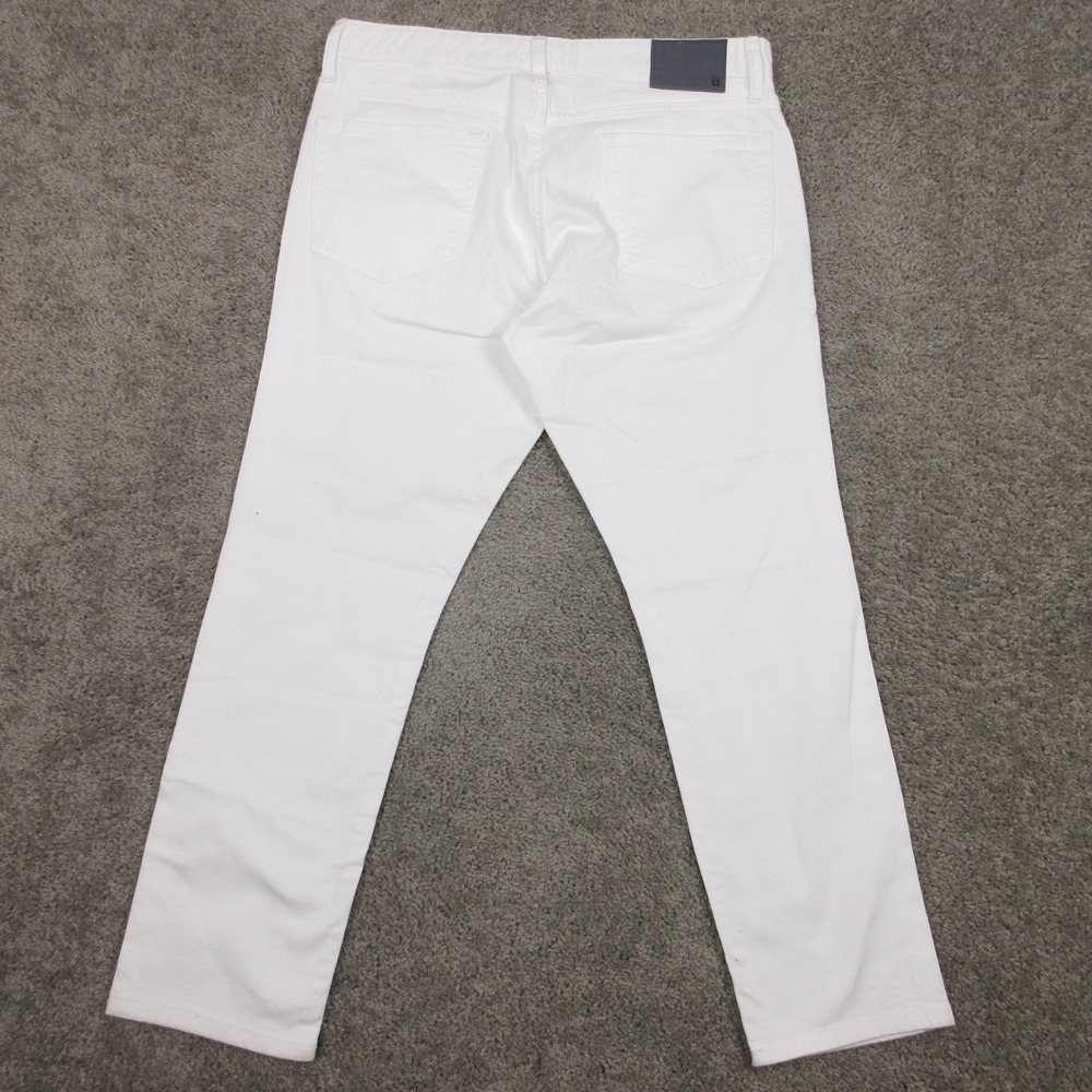 Bonobos Jeans Mens 33x28 White Tailored Fit Tapered Zip Fly Light Denim Pants - Picture 2 of 11